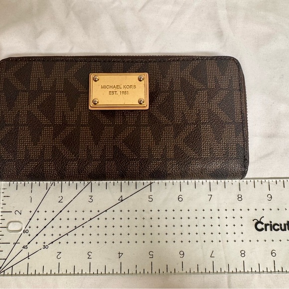 Michael Kors Brown Wallet with Gold Accents - Picture 7 of 9